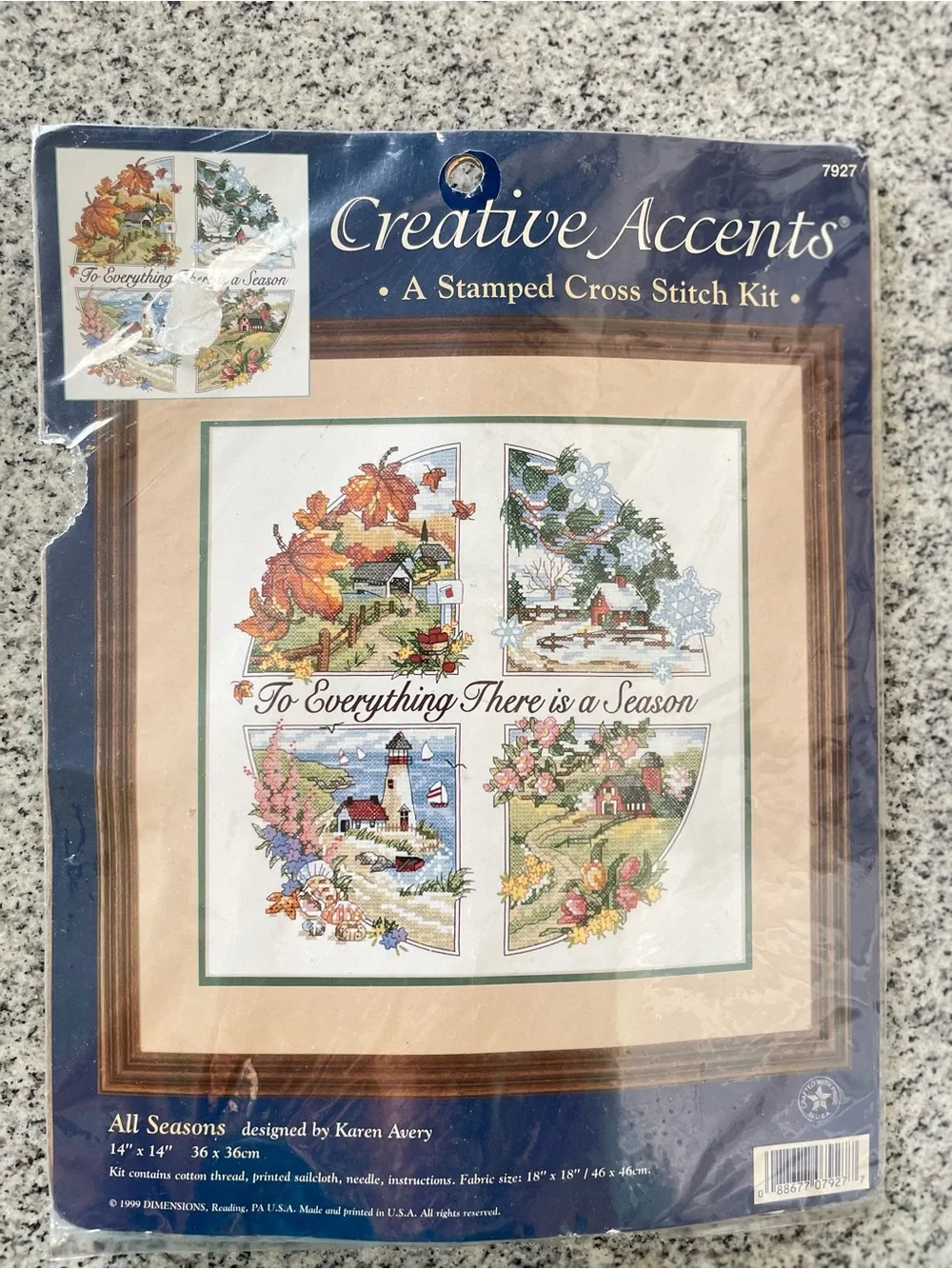 Dimensions Creative Accents Stamped Cross Stitch Kit All Seasons Karen Avery New